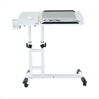 Happiq Mobiele zit sta-Bureau Verstelbaar - Laptoptafel met Wielen & Kantelblad - Voor Thuiskantoor