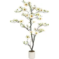 Happiq Kunstmatige Magnolia Boom 180 cm - Grote Kunstplant voor Binnen & Buiten - Realistische Bloesem