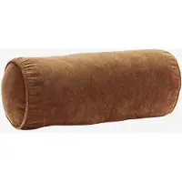 Madam Stoltz - Velvet Bolster Kussen - Burnt Orange - 20x50 cm