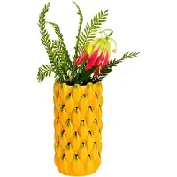 Atmosphera Bloemenvaas banaan - geel - D12 x H22 cm - keramiek - vaas