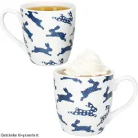 MamboCat B. 2-delige set TOM Jumbo-mokken met blauwe konijnen van porselein – 2077650