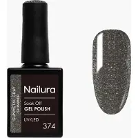 Nailura - Gel Polish 374 - Gunmetal Gray Shimmer - 10 ml