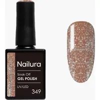 Nailura - Gel Polish 349 - Beige Gold Glitter - 10 ml