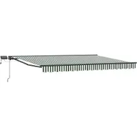 vidaXL Handbediende luifel met LED's Groen, Wit, Anthraciet 5 x 3 m