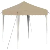 vidaXL Opklapbare partytent, 195 x 195 x 245 cm, crème, Oxford-stof