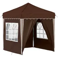 vidaXL Pop-up Feesttent 195 x 195 x 245 cm Bruin Oxford Stof