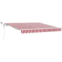 vidaXL Uitschuifbare luifel Rood en Wit 300 x 250 cm Polyester