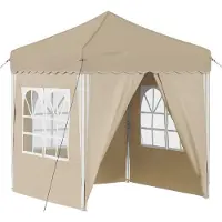 vidaXL Pop-up Feesttent 195 x 195 x 245 cm Crèmekleurig Oxford Stof
