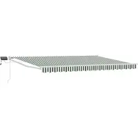 vidaXL Handbediende luifel met LED's Groen en Wit 4,5 × 3 m