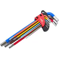AWTOOLS Black Line - Inbussleutelset - 1,5-10mm - 9 stuks - Kleurcodering