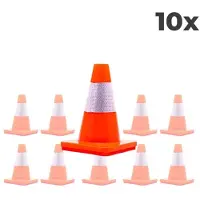 Safenorm 10-pack Verkeerskegel 30cm oranje - soepel