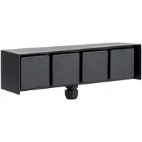 Ks Verlichting -stopcontact - wand - waterdicht - 4 - buitenstopcontact - zwart
