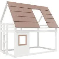 Sweiko Hoogslaper - 140 x 200 cm - Huisvorm - Kinderbed - Wit + Bruin