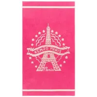 Kenzo Keiffel Rose strandlaken van katoen 90 x 100 cm - Roze