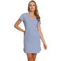 Doctor Nap Katoenen Nachthemd Borstvoeding Zwangerschap TM.4542 Sky Blue 36 / S