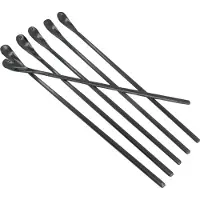 Intirilife Set van 6 Latte Macchiato lepels van roestvrij staal in Zwart - Lengte 22 cm - Langwerpige dessertlepels, perfect voor koffie, milkshakes en cocktails