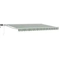 vidaXL Handbediende luifel met LED's Groen en Wit 4,5 × 3 m