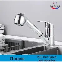 Mc star Keukenmengkraan met 360° draaibare uitloop, warm en koud water, mengkraan met uittrekbare spuitmond, chroom