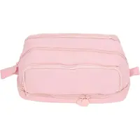 Gistuch Etui met grote capaciteit, tas met twee openingen, stevige canvas tas, draagbare multifunctionele tas voor de schoolbibliotheek, roze