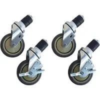 Maxima Wielen voor Werktafel - 2 met rem - 4 Inch / 10.2 cm