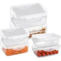 PlasticForte Vershoudbakjes set Classic - 6x stuks - vriezer en magnetron - kunststof - diverse maten - 800-1000-2000 ml