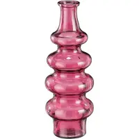 Mica Decorations Bloemenvaas Sira - transparant glas - roze - D14,5 x H40 cm - vaas - sierlijk model