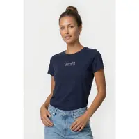 Levi's The Perfect Tee Peacot Logo Maat: M | Tops Outlet | Dames | Blauw