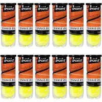Sportx Tennisballen - 36x - geel - rubber/katoen - in koker - standaard formaat - buitenspeelgoed
