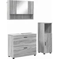 vidaXL Badkamermeubel Set 3 st Grijs Sonoma 76,5 x 35 x 64 cm
