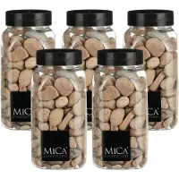 Mica Decorations decoratie stenen - 5x - groot - 650ml - roestbruin mix - hobby steentjes - sier stenen