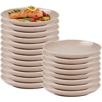 PlasticForte Rond camping bord - 20x - onbreekbaar - D25 cm - beige - kunststof - bbq - verjaardag