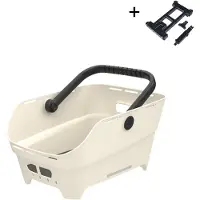 Basil Cento Neo - fietsmand achter - incl. voor gemonteerde MIK Adapterplaat - off white - gerecycled kunststof - 21L - geïntegreerde anti-slipmat - reflectiedetails
