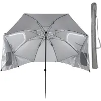 Sunnydays Strand Parasol Silver - UV50 bescherming - D240 cm - 2 opbergzakken