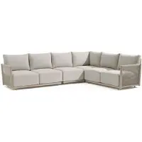 BUITEN living Beau lounge hoekbank tuin 6 personen | aluminium + touw | grijs | 4-delig - 304x234cm