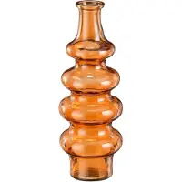 Mica Decorations Bloemenvaas Sira - transparant glas - oranje - D14,5 x H40 cm - vaas - sierlijk model