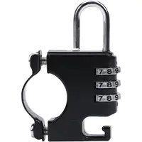 König Design Motorfietshelm slot, diefstalbescherming, veiligheidsslot, metaal, kleur: zwart