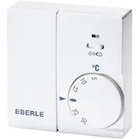 Eberle Serie Instat 868 Ruimteklokthermostaat H2.55xB7.5xD7.5cm draadloos Wit