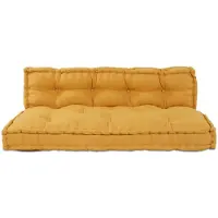 vidaXL Pallet Sofa Kussen 2 st Stof Geel 120 x 80 x 38 cm