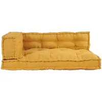 vidaXL Pallet Sofa Kussen 3 st Stof Geel 120 x 80 x 38 cm