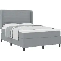vidaXL Boxspringbed met kussens, lichtgrijs, 200 x 160 cm, gestoffeerd