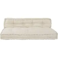 vidaXL Pallet Sofa Kussen 2 st Stof Crèmekleurig 120 x 80 x 38 cm
