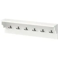 Helloshop26 Muurkapstok - - 80 x 14 x 20 cm - Hout - 6 haken - Wit