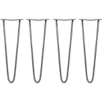 Monster 4 x 40,6cm Hairpin retro pootjes tafelpoten pinpoten - 2 staven - 10mm - ruw staal