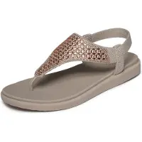 SKECHERS Teenslipper 'Meditation Luxe' greige / lichtoranje
