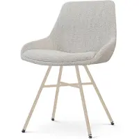 Nolon Noa-Isa Eetkamerstoel Beige Gemêleerd - Beige Onderstel - Comfortabel - Japandi - Stoffen