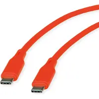 Roline USB 2.0-kabel, type C-C, M/M , Silicone, 60W, oranje, 1 m