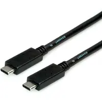 Roline USB-C naar USB-C kabel met E-Marker chip - USB3.2 (tot 10 Gbit/s) - PD tot 20V/5A - video tot 8K 30Hz / zwart - 1 meter