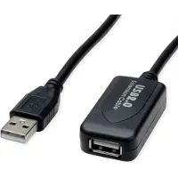 Secomp USB 2.0 verlengkabel, actief, met repeater, zwart, 5 meter