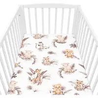 NEW BABY Safari katoenen hoeslaken 120x60 cm - Ledikantlaken