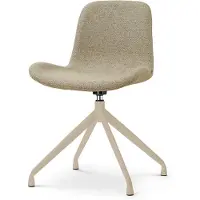 Nolon Nola-Fé Draaibare Eetkamerstoel Taupe Melange - Beige Onderstel - Comfortabel - Japandi - Stoffen